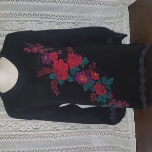 Vintage Eddie Bauer Womens Knit Floral Sweater
